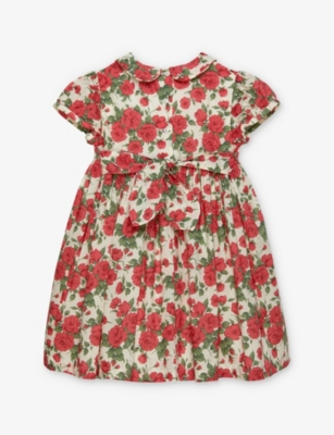 Trotters Carline Rose-print Cotton Dress 2-11 Y In Red Carline Rose