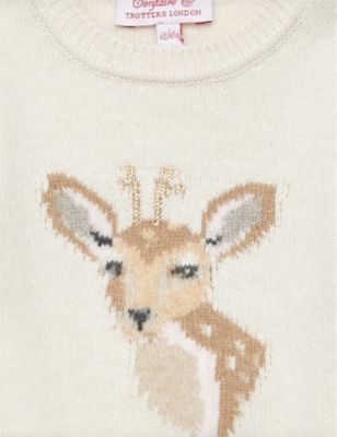 TROTTERS: Dasher graphic-intarsia wool-blend jumper 3-24 months