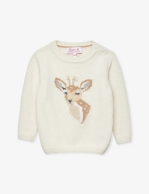 TROTTERS: Dasher graphic-intarsia wool-blend jumper 3-24 months