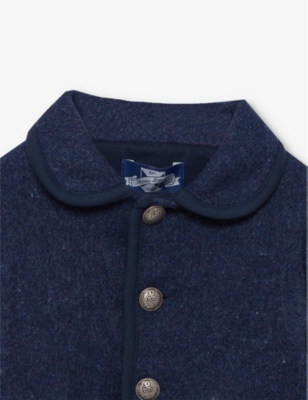 Trotters French Navy Harrison Single-breasted Woven Jacket 6 Months - 9 Years 2-3 In French Navy