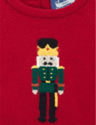 TROTTERS: Nutcracker graphic-intarsia wool-blend jumper 3-24 months