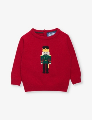 TROTTERS: Nutcracker graphic-intarsia wool-blend jumper 3-24 months
