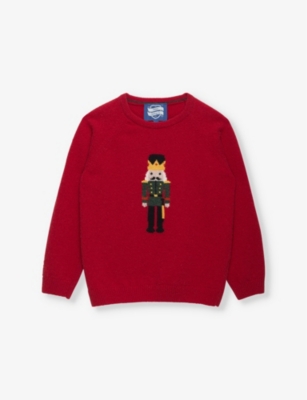 TROTTERS: Nutcracker graphic-intarsia knitted jumper 2-11 years