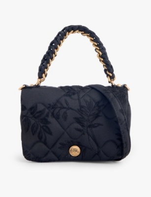 Etro Womens Black Bond Mini Patterned Cotton-blend Shoulder Bag In Blue