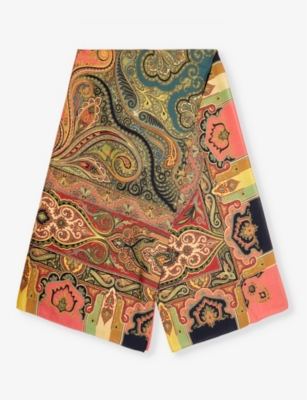 ETRO: Paisley-print wool and silk-blend scarf