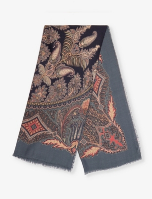 ETRO: Paisley-print cashmere and silk-blend scarf