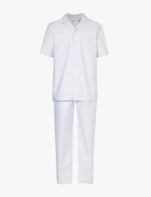 HANRO: Stripe-print relaxed-fit cotton-poplin pyjamas