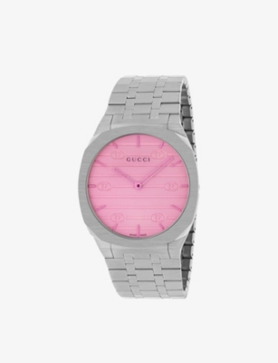 GUCCI: YA163410 GUCCI 25H stainless steel quartz watch