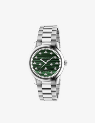 GUCCI: YA1264176 G-Timeless stainless-steel quartz watch