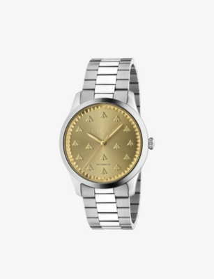 GUCCI: YA126378 G-Timeless stainless-steel quartz watch