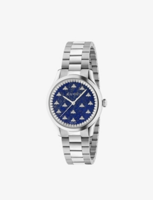 GUCCI: YA1265043 G-Timeless stainless-steel quartz watch