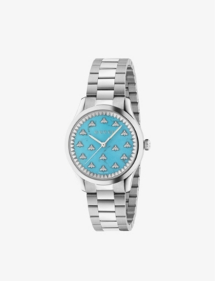 GUCCI: YA1265044 G-Timeless stainless-steel quartz watch