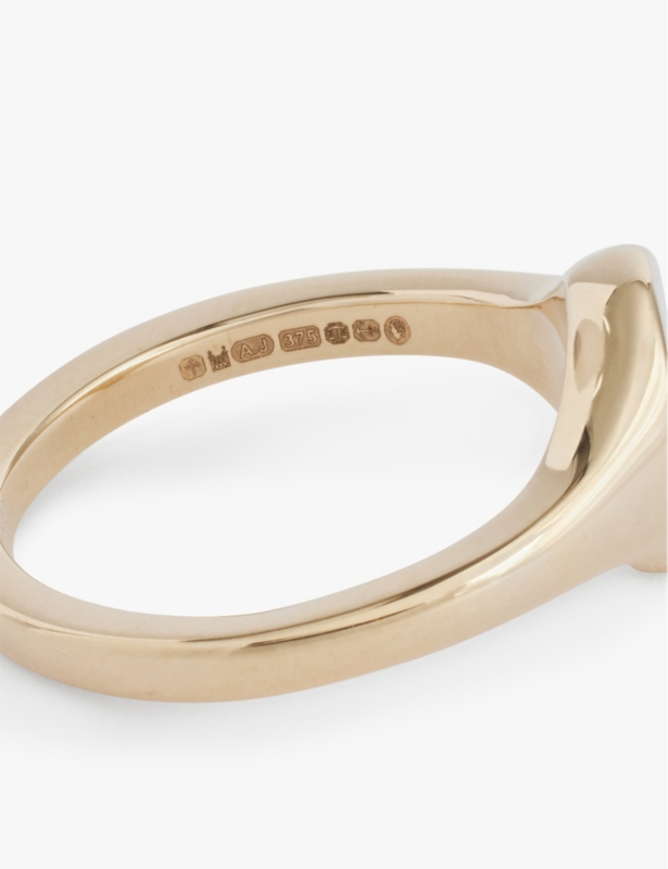 886 Caustic 9ct yellow-gold signet ring