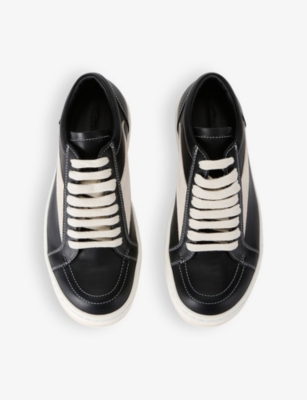 RICK OWENS: Vintage contrast-stitch suede low-top trainers