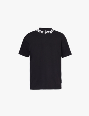 PALM ANGELS: Neck logo-print relaxed-fit cotton-jersey T-shirt