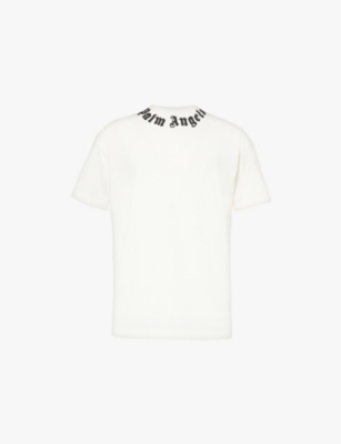 PALM ANGELS: Neck logo-print relaxed-fit cotton-jersey T-shirt