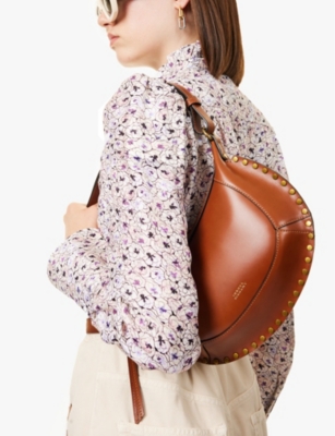 ISABEL MARANT WOMENS COGNAC OSKAN MOON LEATHER SHOULDER BAG 
