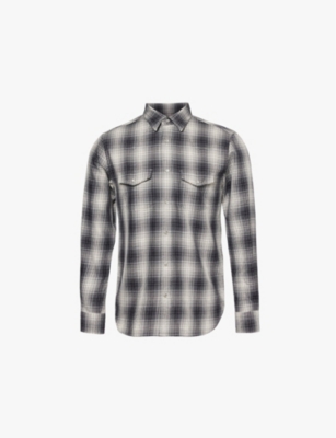 TOM FORD: Western checked cotton shirt