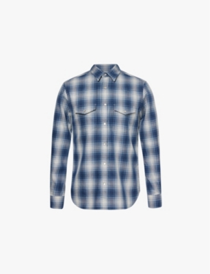 TOM FORD: Western check-print cotton shirt