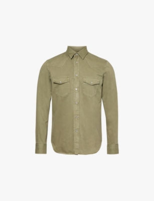 TOM FORD: Western long-sleeve cotton-twill shirt