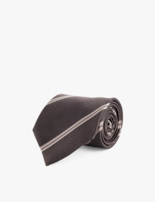TOM FORD: Chevron-pattern striped silk tie