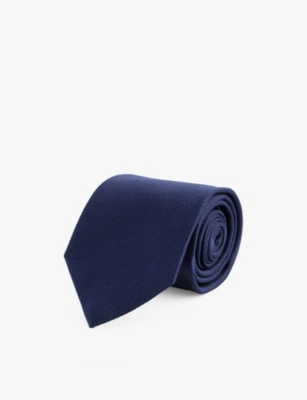 TOM FORD: Textured wide-blade silk and cotton-blend tie