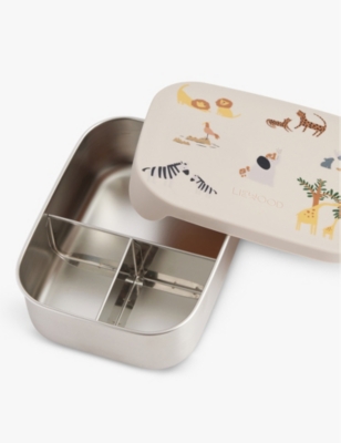 Liewood Arthur Bunny-print Stainless-steel Lunchbox In All Together / Sandy