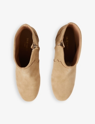 LK BENNETT: Leida Western block-heel suede ankle boots