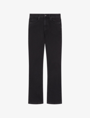 Lk Bennett Womens Bla-black Alice Straight-leg Stretch-denim Trousers In Bla-black