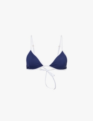 Shop Sporty And Rich Womens Navy Kate Triangle Bikini Top