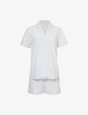 DEREK ROSE: Amalfi relaxed-fit cotton pyjama set