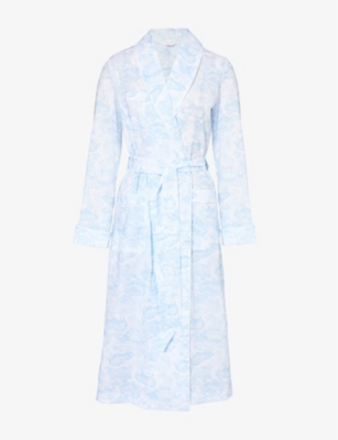 DEREK ROSE: Ledbury shawl-lapel cotton robe