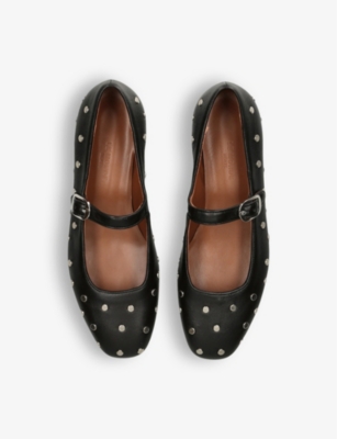 LE MONDE BERYL WOMENS LE MONDE BERYL STUDDED SINGLE-STRAP LEATHER MARY-JANE FLATS 