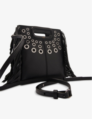MAJE: M fringed-trim faux-fur cross-body bag