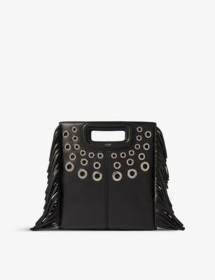 MAJE: M fringed-trim faux-fur cross-body bag