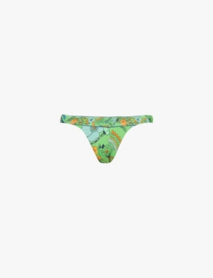 CAMILLA: Ruched-panel bikini bottoms