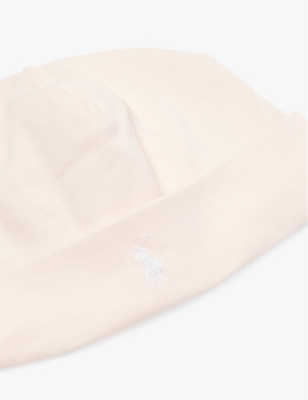POLO RALPH LAUREN: Girls' logo-embroidered cotton-jersey beanie