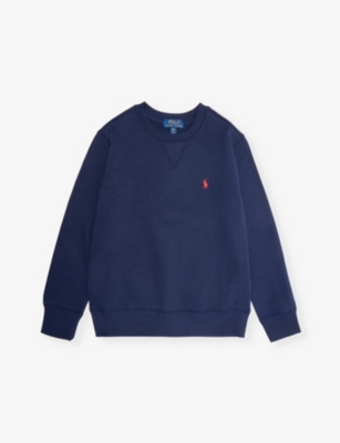 Boys’ logo-embroidered cotton-blend jersey sweatshirt