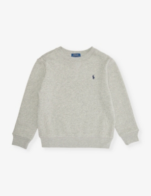 Boys’ logo-embroidered cotton-blend jersey sweatshirt