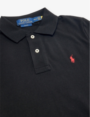 Boys' logo-embroidered cotton-piqué polo shirt