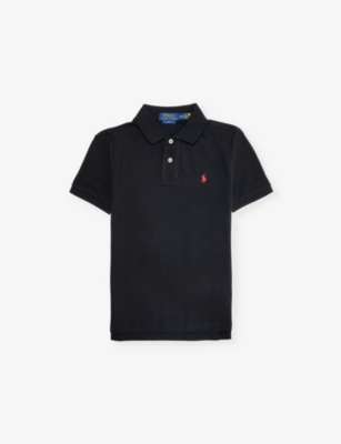 Boys' logo-embroidered cotton-piqué polo shirt
