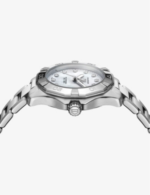 TAG HEUER W MOP DD WBP1313.BA0005 AQUARACER SOLARGRAPH STAINLESS-STEEL, 0.15CT DIAMOND AND MOTHER-OF-PEARL QUA 