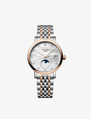 LONGINES: Longines Elegant Collection mother-of-pearl and stainless-steel quartz watch