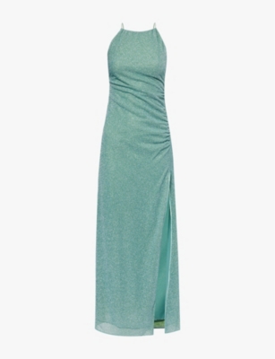 OSEREE: Lumiere high-neck woven maxi dress