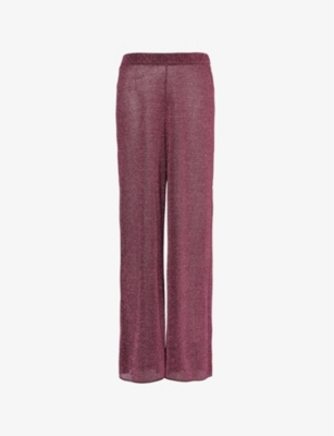 OSEREE: Lumiere metallic-weave wide-leg high-rise woven trousers
