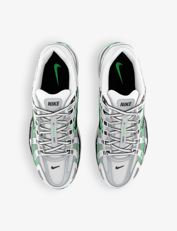 P-6000 chunky-sole leather and mesh low-top trainers