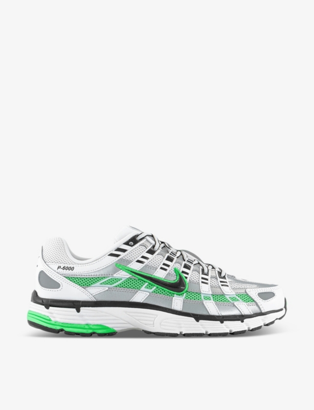 P-6000 chunky-sole leather and mesh low-top trainers