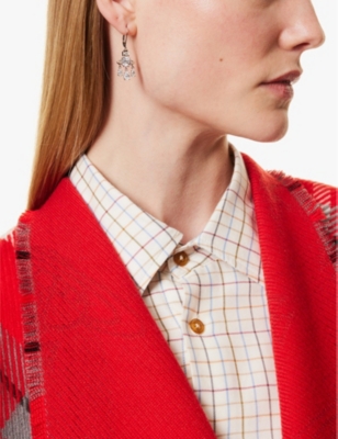 VIVIENNE WESTWOOD JEWELLERY: Joaquina pear-shaped drops brass earrings