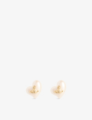 VIVIENNE WESTWOOD JEWELLERY: Florentina Gold-Plated Brass and Faux-Pearl Stud Earrings
