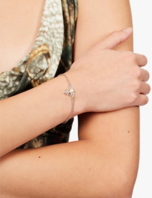 Vivienne Westwood Jewellery Womens Platinum Feodora Brass And Cubic Zirconia Bracelet In Platinum